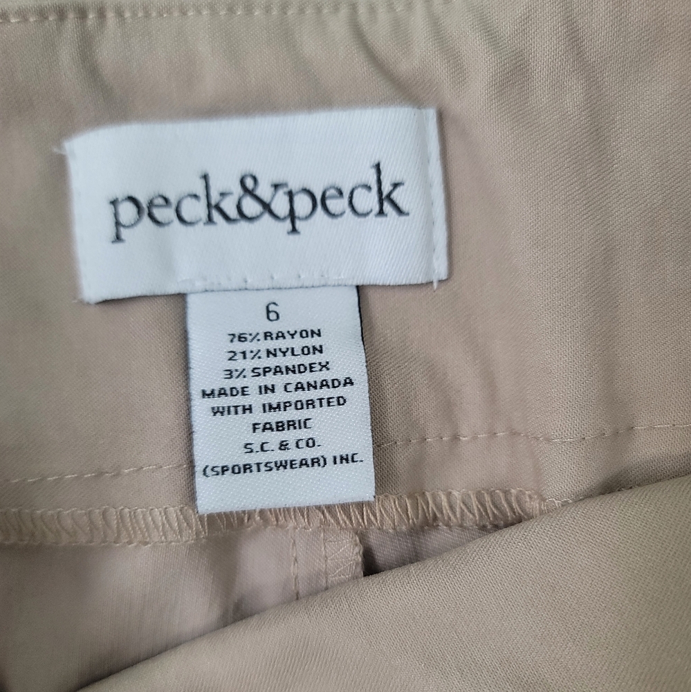 Peck & Peck Women's Tan Straight Leg Pants - Picture 3 of 4